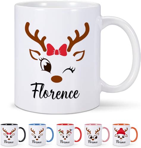 Personalized Christmas Mugs Custom Reindeer Christmas