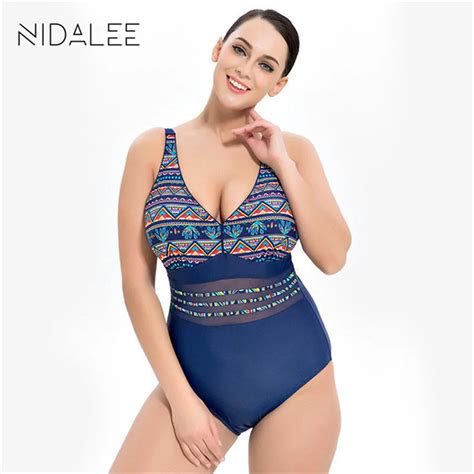 Aliexpress Buy One Piece Swimsuit New Plus Size Swimwear