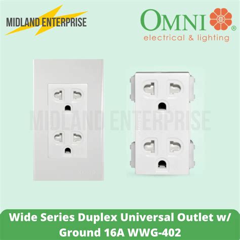 Omni Wide Series Duplex Universal Outlet W Ground Wwg A Shopee