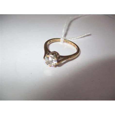 Ct Gold Solitaire Ring G Size N