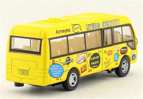 Yellow Kids Colorful Painting Diecast Coach Bus Toy [NB2T704 ...