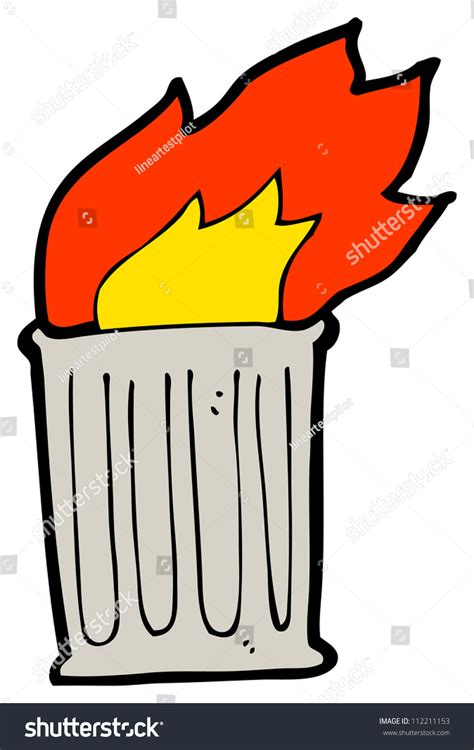 Cartoon Burning Garbage Can Stock Illustration 112211153 Shutterstock