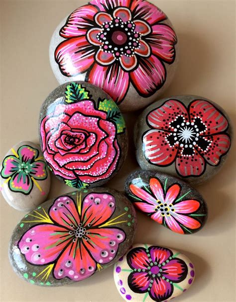 484 Best Images About Painted Flowers On Rocks On Pinterest