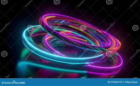 Neon Wallpaper Neon Abstract Background Aesthetic Wallpaper Neon Light Circles On A Black