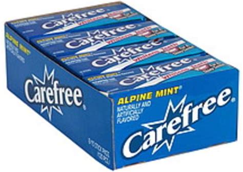 Carefree Sugarfree Alpine Mint Gum 8 Ea Nutrition Information Innit