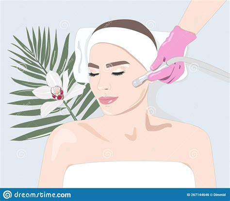 Microdermabrasion Procedure A Content Woman Undergoes Skin Exfoliation