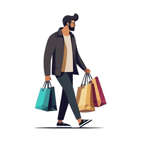 Man Carrying Shopping Bags 24524036 PNG