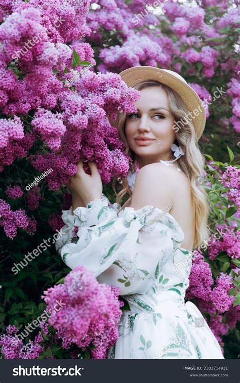 Beautiful Stylish Cute Blonde White Dress Stock Photo Shutterstock