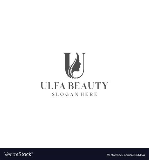 U Beauty Logo Concept Royalty Free Vector Image