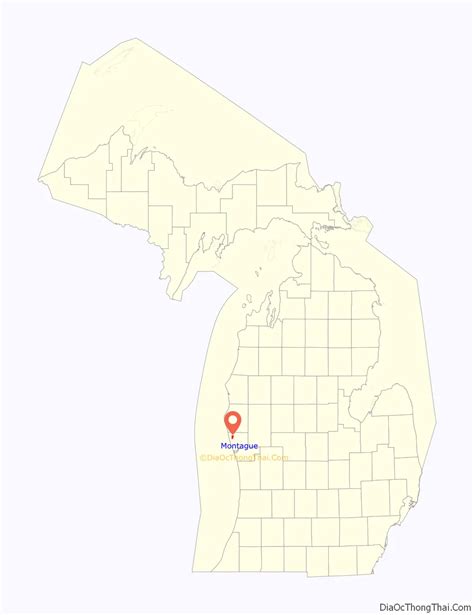 Map of Montague city, Michigan - Thong Thai Real