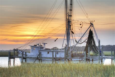 Shrimp Boat Sunset Charleston Sc Photograph By Dustin K Ryan