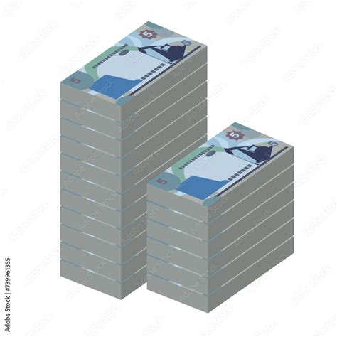 Bahraini Dinar Vector Illustration Bahrain Money Set Bundle Banknotes