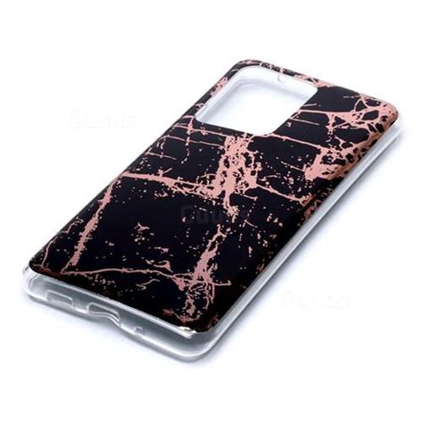 Black Galvanized Rose Gold Marble Phone Back Cover For Samsung Galaxy S20 Ultra S11 Plus