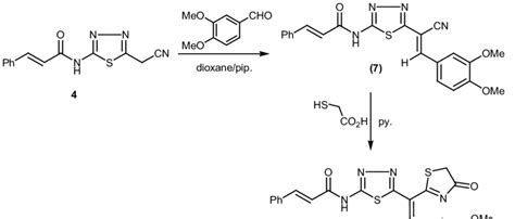 Scheme 3 Synthesis Of The 1 3 4 Thiadiazole Derivatives 7 And 8