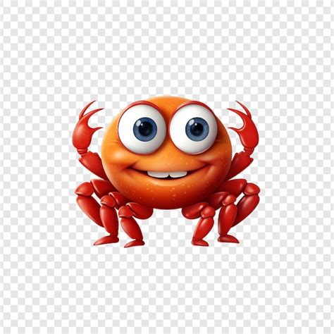 Premium PSD A Crab With Big Eyes And Big Eyes Sits On A Transparent