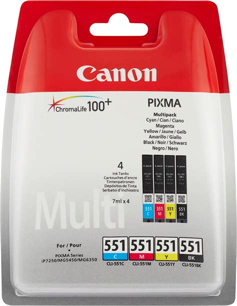 Canon Pgi Cli Cartouches Pgbk C M Y Bk Multipack Noire Pigment