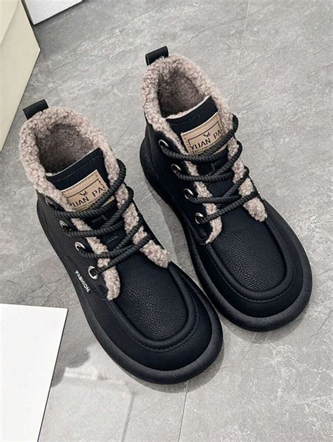 Botas De Neve Planas Estilo Elegante Casual Para Senhoras Forro