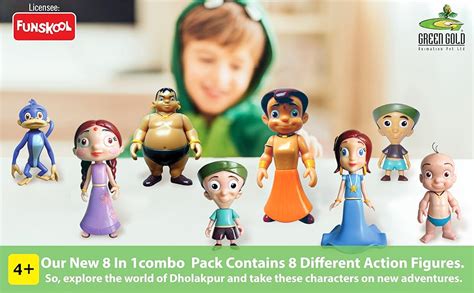 Buy Funskool Chhota Bheem 8 In 1 Combogreen Gold Chhota Bheem And Friends With Articulation4