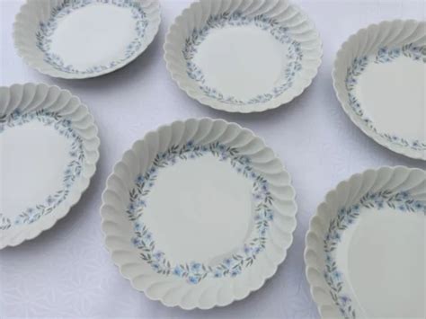 6 ASSIETTES CREUSES EN PORCELAINE DE LIMOGES HAVILAND modèle GENTIANE