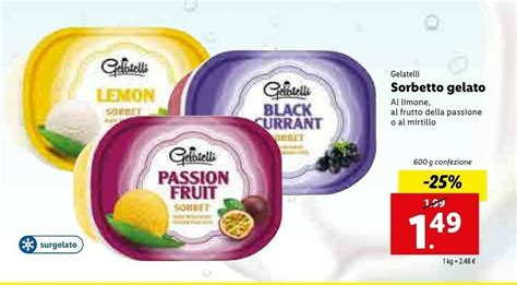 Gelatelli Sorbetto Gelato Offerta Di Lidl