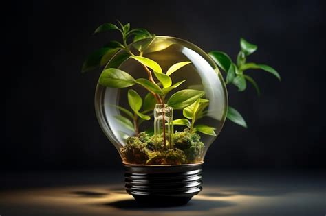 Premium Ai Image A Light Bulb With A Plant Inside Of It Ai