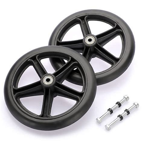 Buy OwnMy 2PCS Of 8 Inch Black Rubber Wheelchair Replacement Wheels