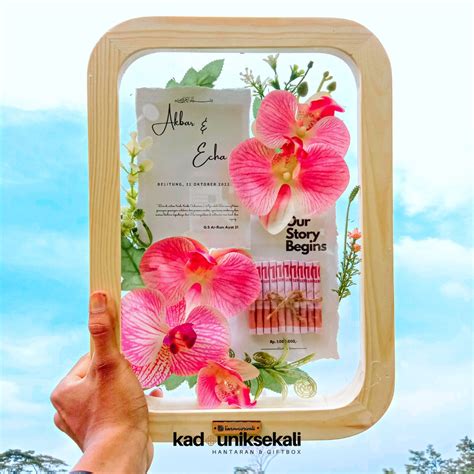 Jual Simbolis Mahar Pernikahan White Flowers Mahar Bingkai D Jati