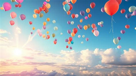 Premium AI Image | Sky with Balloons Background