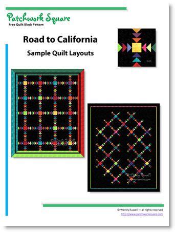 Road To California Free Quilt Block Pattern Quilt Block Pattern