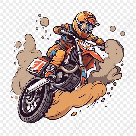 Motocross Clipart Cartoon Of A Dirt Bike Rider Jumping Over The Dirt