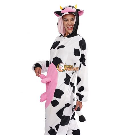 Adult Cow Onesie With Udders For Women And Men Pajamas Easy Halloween