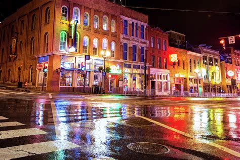 Colorful Lights of the Music City - Nashville Tennessee Photograph by ...