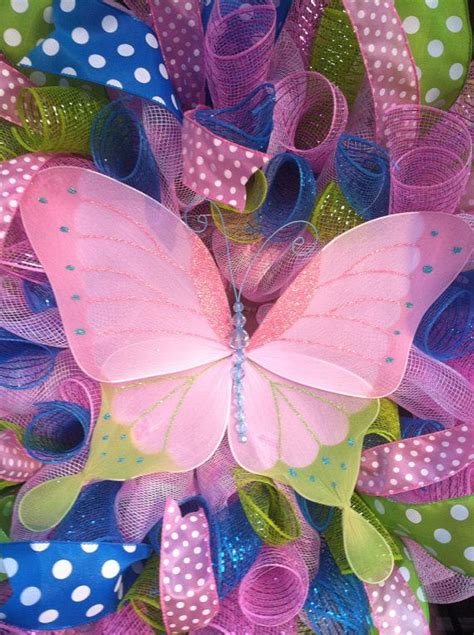 Summer Wreathspring Wreathbutterfly Wreath Summer Deco Mesh Wreath