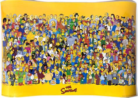 Lot The Simpsons Full Cast Collectable Poster