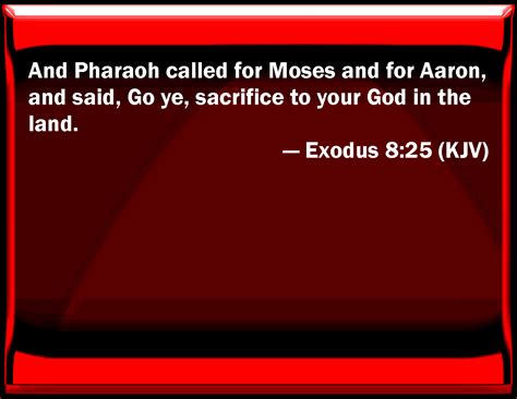 Exodus And Pharaoh Called For Moses And For Aaron And Said Go