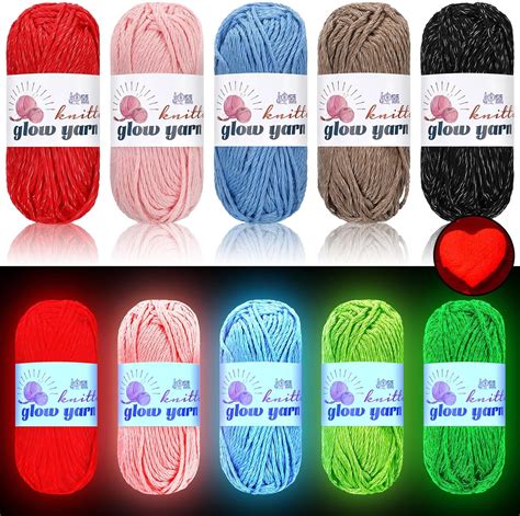 Amazon Rolls Glow In The Dark Yarn Luminous Crochet Yarn For