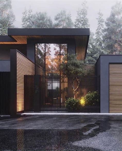 Dark House Exterior with Timber Cladding