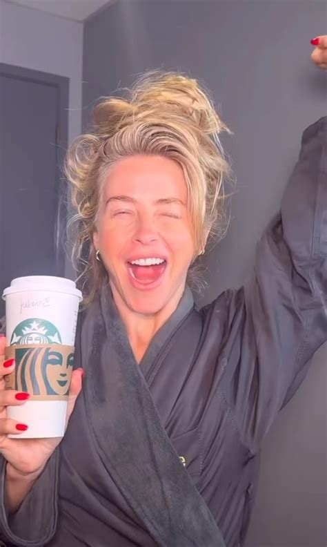 Dwts Host Julianne Hough Shows Off Her Real Skin And Goes Topless In Just A Bathrobe For Early