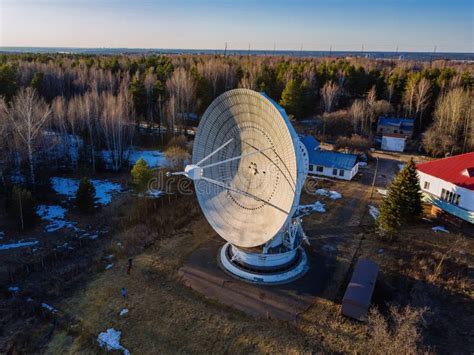 Radio Telescope Satellite Dish Pushino Moscow Region Aerial View