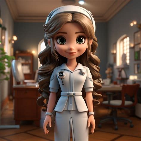 Premium Photo 3d Cartoon Of A Nurse