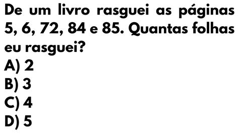 RACIOCÍNIO LÓGICO EXERCÍCIO ENVOLVENDO FOLHAS E PÁGINAS