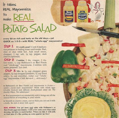 Hellmanns Real Potato Salad From An Old Ad Vintage Recipes Retro Recipes Old Fashioned Recipes