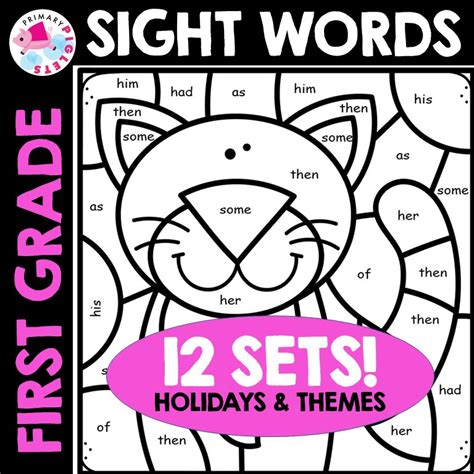 Color By Sight Words Color By Code Sight Words First Grade Sight Words