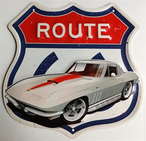 Plaque M Tal Vintage Route Corvette C Tofmobile Plaque M Tal