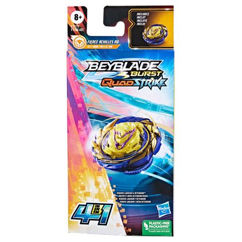 Beyblade Burst QuadStrike Fierce Achilles A8 Spinning Top Single Pack