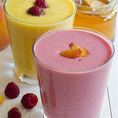 Raspberry And Peach Smoothie A Fast And Healthy Fresh Fruit Smoothie