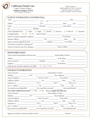 Fillable Online California Dental Care ProSites Inc Fax Email Print