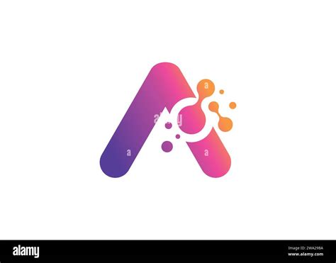 Letter A Technology Vector Monogram Logo Design Template Letter A