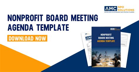 Nonprofit Board Meeting Agenda Template AMC Governance Solutions