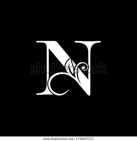 Luxury Letter N Floral Leaf Logo Stock Vector Royalty Free 1736607317